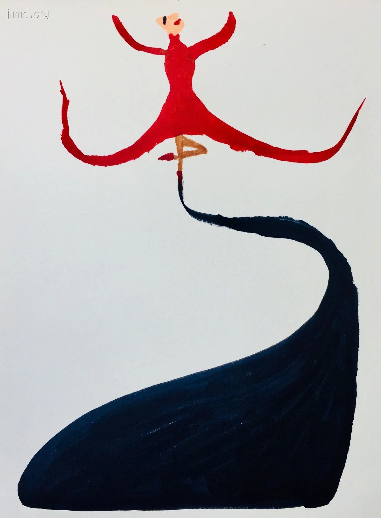 浪尖上欢乐跳舞的女人